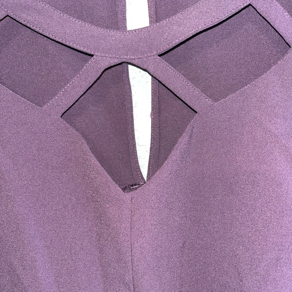 Torrid Purple Georgette Peplum Top Lattice Cage Neck Cutout Blouse Plus Size 3X - Picture 7 of 12